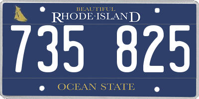 RI license plate 735825