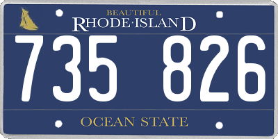 RI license plate 735826