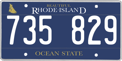 RI license plate 735829