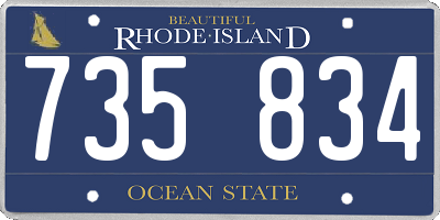RI license plate 735834