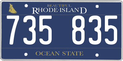 RI license plate 735835