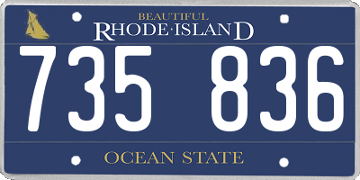 RI license plate 735836