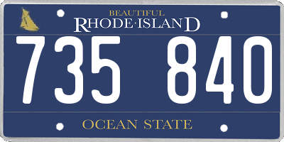 RI license plate 735840