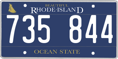 RI license plate 735844