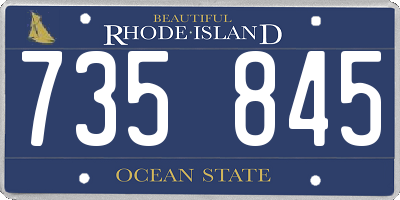 RI license plate 735845