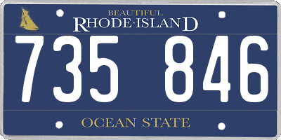 RI license plate 735846