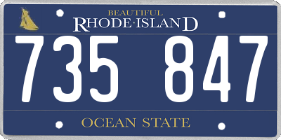 RI license plate 735847
