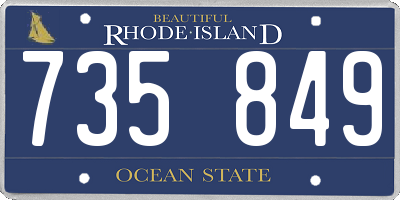 RI license plate 735849