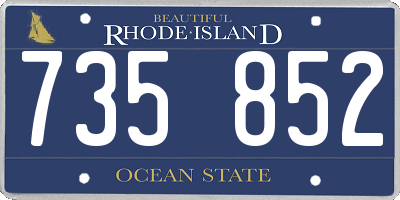 RI license plate 735852