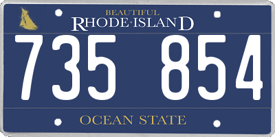 RI license plate 735854