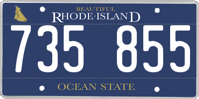 RI license plate 735855