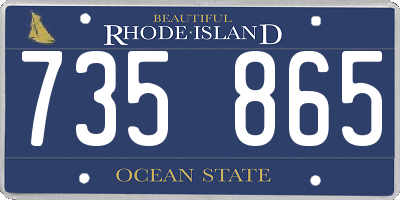 RI license plate 735865