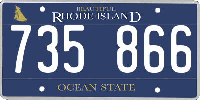 RI license plate 735866