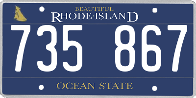 RI license plate 735867