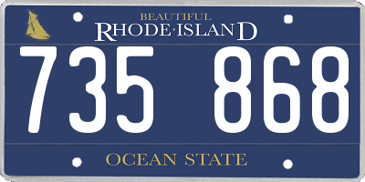 RI license plate 735868
