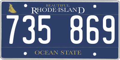 RI license plate 735869