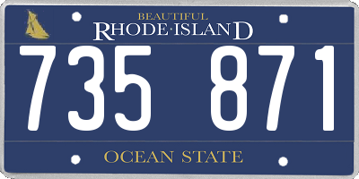 RI license plate 735871
