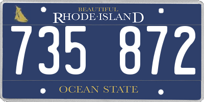 RI license plate 735872