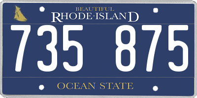 RI license plate 735875