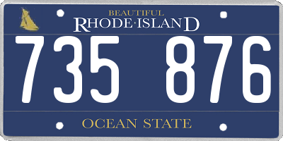 RI license plate 735876