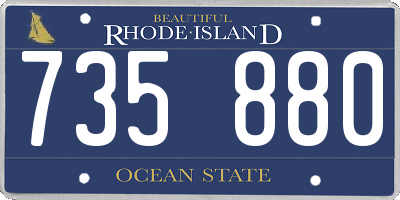 RI license plate 735880