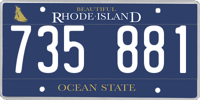 RI license plate 735881