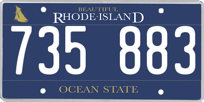 RI license plate 735883