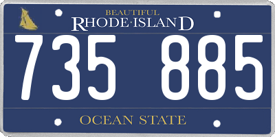 RI license plate 735885