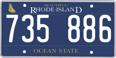 RI license plate 735886