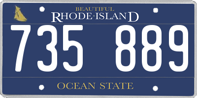 RI license plate 735889