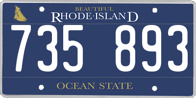 RI license plate 735893