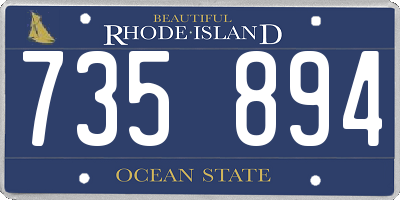 RI license plate 735894