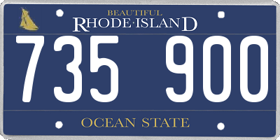 RI license plate 735900