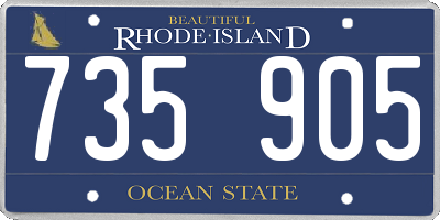 RI license plate 735905