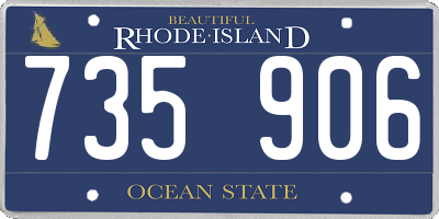 RI license plate 735906