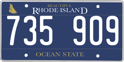 RI license plate 735909