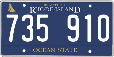RI license plate 735910