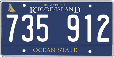 RI license plate 735912