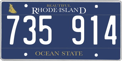RI license plate 735914