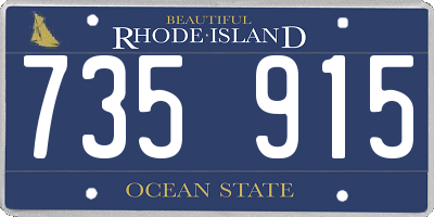 RI license plate 735915