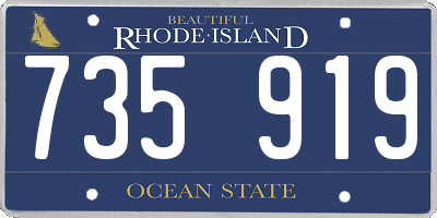 RI license plate 735919