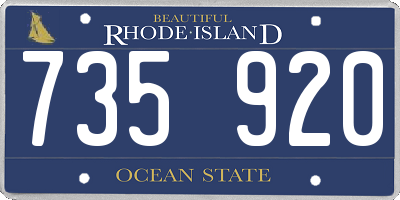 RI license plate 735920