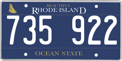 RI license plate 735922