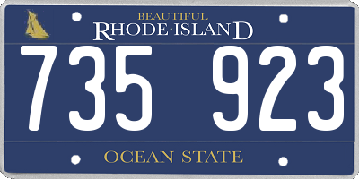 RI license plate 735923