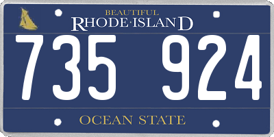 RI license plate 735924