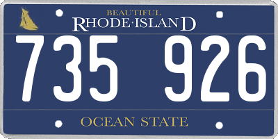 RI license plate 735926