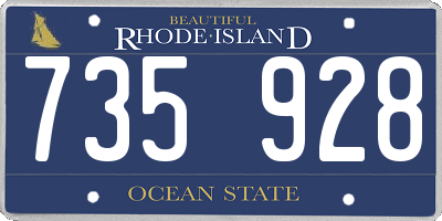 RI license plate 735928