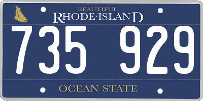 RI license plate 735929