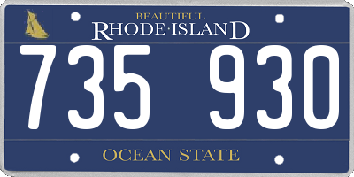 RI license plate 735930