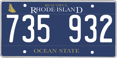 RI license plate 735932